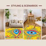 Ultra Soft Area Rug, Non Slip, Stain Resistant, Washable Area Rugs for Living Room, Bedroom, Contemporary Vibrant Folk Art(Yellow)