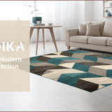Ultra Soft Area Rug, Non Slip, Stain Resistant, Washable Area Rugs for Living Room, Bedroom, Chic Teal-Infused Natural Aesthetic(Blue)