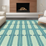 Ultra Soft Area Rug, Non Slip, Stain Resistant, Washable Area Rugs for Living Room, Bedroom, Vibrant Peacock Blue Motif(Blue)