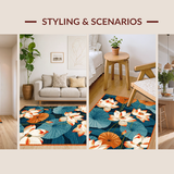 Ultra Soft Area Rug, Non Slip, Stain Resistant, Washable Area Rugs for Living Room, Bedroom, Sunny Tropical Garden Aesthetic(Orange)
