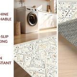 Ultra Soft Area Rug, Non Slip, Stain Resistant, Washable Area Rugs for Living Room, Bedroom, Rustic Textured Geometric Weave(Beige)