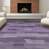 Ultra Soft Area Rug, Non Slip, Stain Resistant, Washable Area Rugs for Living Room, Bedroom, Chic Transitional Geometric Fusion(Purple)