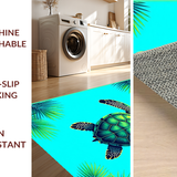 Fresh Tropical Vibes Floor Covering(Blue)