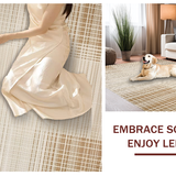 Ultra Soft Area Rug, Non Slip, Stain Resistant, Washable Area Rugs for Living Room, Bedroom, Sleek Minimalist Chic Textures(Beige)