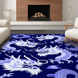 Ultra Soft Area Rug, Non Slip, Stain Resistant, Washable Area Rugs for Living Room, Bedroom, Enchanting Dragon Thematic Decor(Blue)