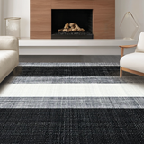 Ultra Soft Area Rug, Non Slip, Stain Resistant, Washable Area Rugs for Living Room, Bedroom, Black White Patterned Carpet(Black)