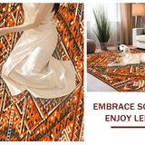 Ultra Soft Area Rug, Non Slip, Stain Resistant, Washable Area Rugs for Living Room, Bedroom, Elegant Tiled Ogee Elements(Orange)
