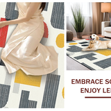 Ultra Soft Area Rug, Non Slip, Stain Resistant, Washable Area Rugs for Living Room, Bedroom, Stylish Abstract Fun Phrase(White)