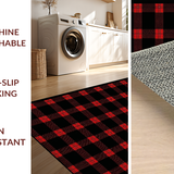 Ultra Soft Area Rug, Non Slip, Stain Resistant, Washable Area Rugs for Living Room, Bedroom, Rustic Monochrome Striped Charm(Red)