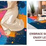 Ultra Soft Area Rug, Non Slip, Stain Resistant, Washable Area Rugs for Living Room, Bedroom, Galaxy Inspired Abstract Aesthetic(Blue)