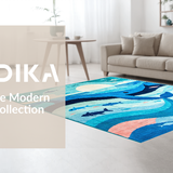 Ultra Soft Area Rug, Non Slip, Stain Resistant, Washable Area Rugs for Living Room, Bedroom, Playful Nautical Illustration Style(Blue)