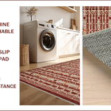 Ultra Soft Area Rug, Non Slip, Stain Resistant, Washable Area Rugs for Living Room, Bedroom, Rustic Gingerbread Braided Aesthetic(Red)