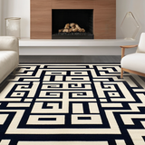 Timeless Geometric Contrast Elegance(Black)