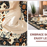 Ultra Soft Area Rug, Non Slip, Stain Resistant, Washable Area Rugs for Living Room, Bedroom, Artistic Insect Motif in Earthy Tones(Black)
