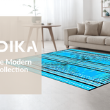 Ultra Soft Area Rug, Non Slip, Stain Resistant, Washable Area Rugs for Living Room, Bedroom, Vibrant Modern Animal Print Flair(Blue)