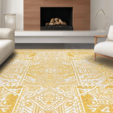 Ultra Soft Area Rug, Non Slip, Stain Resistant, Washable Area Rugs for Living Room, Bedroom, Chic Cozy Crochet Aesthetic(Gold)