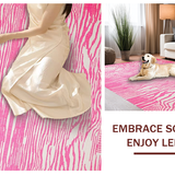 Ultra Soft Area Rug, Non Slip, Stain Resistant, Washable Area Rugs for Living Room, Bedroom, Elegant Minimalist Pink Pattern(Pink)