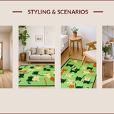 Ultra Soft Area Rug, Non Slip, Stain Resistant, Washable Area Rugs for Living Room, Bedroom, Vibrant Playful Creature Motif(Green)