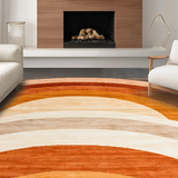 Ultra Soft Area Rug, Non Slip, Stain Resistant, Washable Area Rugs for Living Room, Bedroom, Striking Warm-Toned Geometric Style(Brown)