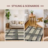 Ultra Soft Area Rug, Non Slip, Stain Resistant, Washable Area Rugs for Living Room, Bedroom, Trendy Abstract Animal Theme(Beige)