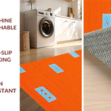 Ultra Soft Area Rug, Non Slip, Stain Resistant, Washable Area Rugs for Living Room, Bedroom, Abstract Modern Geometric Aesthetic(Orange)