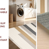 Ultra Soft Area Rug, Non Slip, Stain Resistant, Washable Area Rugs for Living Room, Bedroom, Vibrant Modern Random Stripe Motif(Gray)