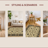 Ultra Soft Area Rug, Non Slip, Stain Resistant, Washable Area Rugs for Living Room, Bedroom, Luxurious Soft Monochrome Style(Beige)