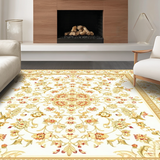 Ultra Soft Area Rug, Non Slip, Stain Resistant, Washable Area Rugs for Living Room, Bedroom, Rustic Ogee Patterned Aesthetic(Beige)