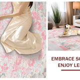 Ultra Soft Area Rug, Non Slip, Stain Resistant, Washable Area Rugs for Living Room, Bedroom, Transitional Elegant Floral Fusion(Pink)