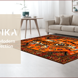 Ultra Soft Area Rug, Non Slip, Stain Resistant, Washable Area Rugs for Living Room, Bedroom, Bold Tiger Stripes Visual Delight(Orange)