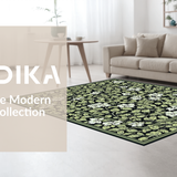 Striking Monochrome Plant Motif(Black)