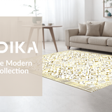 Ultra Soft Area Rug, Non Slip, Stain Resistant, Washable Area Rugs for Living Room, Bedroom, Vibrant Modern Symmetrical Patterns(White)