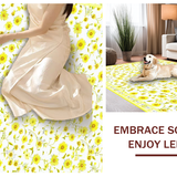 Ultra Soft Area Rug, Non Slip, Stain Resistant, Washable Area Rugs for Living Room, Bedroom, Whimsical Daisy Arrangement for Cozy Vibes(Yellow)