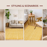 Ultra Soft Area Rug, Non Slip, Stain Resistant, Washable Area Rugs for Living Room, Bedroom, Vibrant Half Circle Design(Yellow)