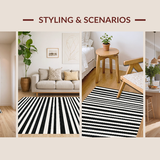 Modern Stripe Fusion with Contrasting Lines and Bold Graphic(Black)