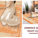 Ultra Soft Area Rug, Non Slip, Stain Resistant, Washable Area Rugs for Living Room, Bedroom, Transitional Soft-Toned Trellis Design(Orange)