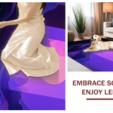Ultra Soft Area Rug, Non Slip, Stain Resistant, Washable Area Rugs for Living Room, Bedroom, Lively Wave-Inspired Decorative Piece(Purple)