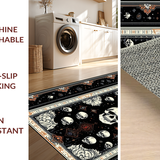Ultra Soft Area Rug, Non Slip, Stain Resistant, Washable Area Rugs for Living Room, Bedroom, Spooky Witchy Themed Rug(Black)