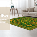 Ultra Soft Area Rug, Non Slip, Stain Resistant, Washable Area Rugs for Living Room, Bedroom, Vintage Green Tribal Living Room Stain-Resistant Rug(Green)