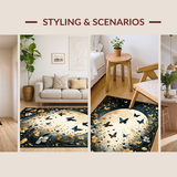 Ultra Soft Area Rug, Non Slip, Stain Resistant, Washable Area Rugs for Living Room, Bedroom, Trendy Minimalist Insect Composition(Gold)