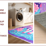 Ultra Soft Area Rug, Non Slip, Stain Resistant, Washable Area Rugs for Living Room, Bedroom, Soft Shag Rainbow Dorm Decor Carpet(Pink)