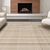 Ultra Soft Area Rug, Non Slip, Stain Resistant, Washable Area Rugs for Living Room, Bedroom, Chic Rustic Farmhouse Weaved Design(Beige)