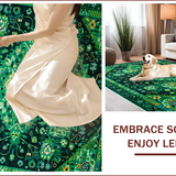 Ultra Soft Area Rug, Non Slip, Stain Resistant, Washable Area Rugs for Living Room, Bedroom, Boho Green Floral Nursery Non Slip Rug(Green)