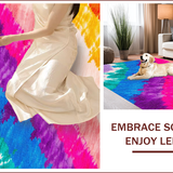 Ultra Soft Area Rug, Non Slip, Stain Resistant, Washable Area Rugs for Living Room, Bedroom, Fluffy Tie Dye Rainbow(Purple)
