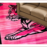 Ultra Soft Area Rug, Non Slip, Stain Resistant, Washable Area Rugs for Living Room, Bedroom, Vibrant Pink Animal Print Statement(Pink)