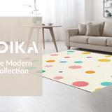 Ultra Soft Area Rug, Non Slip, Stain Resistant, Washable Area Rugs for Living Room, Bedroom, Elegant Subtle Dot Textural Appeal(White)
