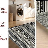 Artistic Ogee Print with Fringe Detail(Black)