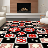 Ultra Soft Area Rug, Non Slip, Stain Resistant, Washable Area Rugs for Living Room, Bedroom, Eclectic Retro Dice Aesthetic(Red)