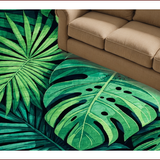 Ultra Soft Area Rug, Non Slip, Stain Resistant, Washable Area Rugs for Living Room, Bedroom, Monstera Leaf Bathroom Accent Rug Washable(Green)