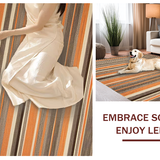 Ultra Soft Area Rug, Non Slip, Stain Resistant, Washable Area Rugs for Living Room, Bedroom, Artistic Cordaman Stripe Aesthetic(Orange)